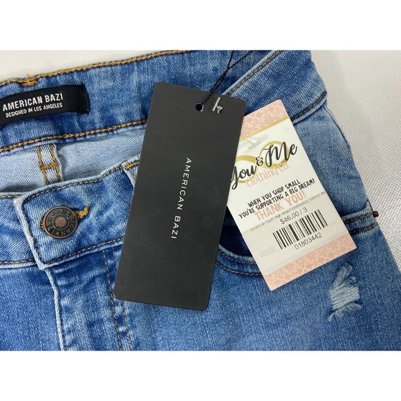 American Bazi Women Size 3 Jeans High Rise Skinny Distressed NWT - Picture 9 of 15